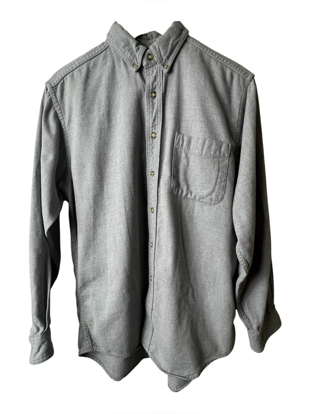 Classic L.L.Bean Men’s  Button-Up Shirt in Heather Gray Medium